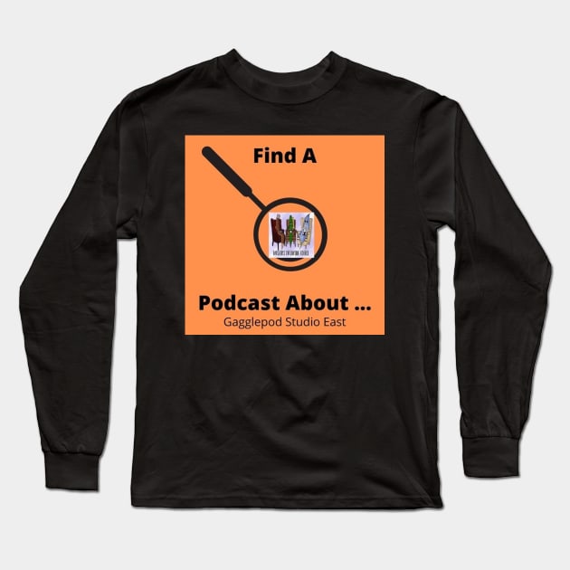 Find A POdcast About Reviews Writers Drinking Coffee Logo Long Sleeve T-Shirt by Find A Podcast About